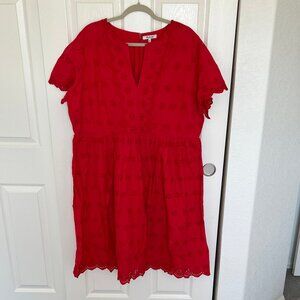 Madewell Red Eyelet Dress
